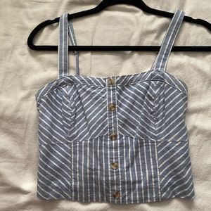 Abercrombie and Fitch stripped blue and white crop fitted top